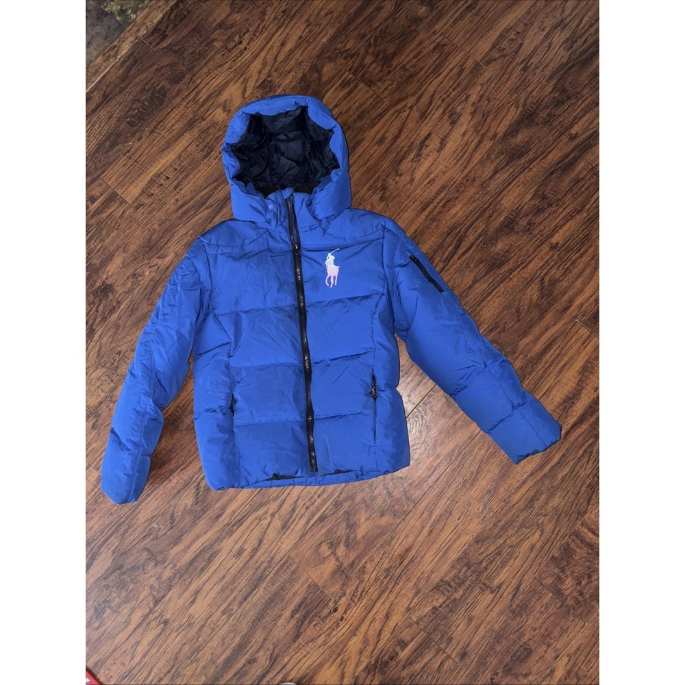 Polo Ralph Lauren Little Kid's Big Pony Hooded Puffer Down Jacket Coat 14-16
